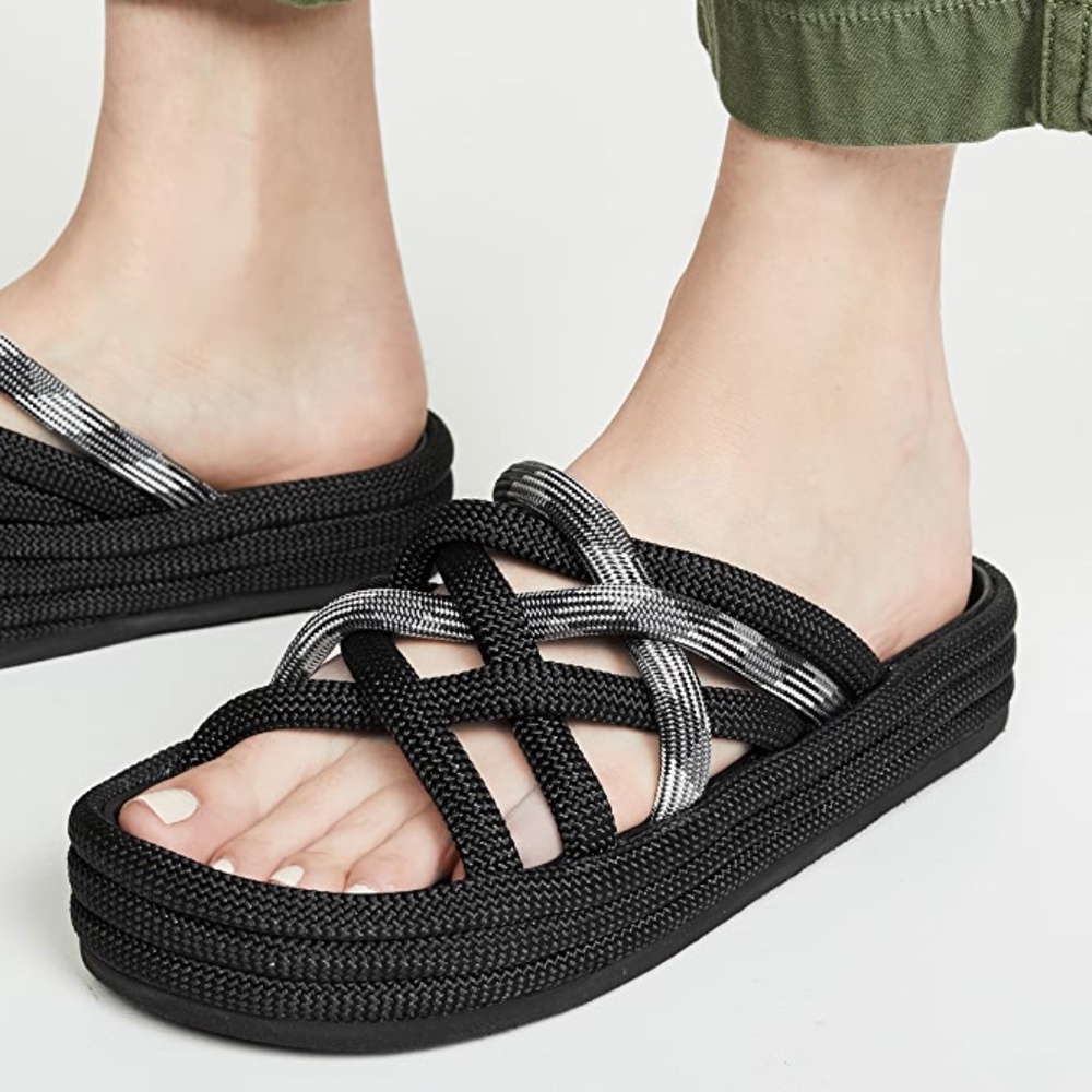 rag & bone Woven Sandal Black & White 10 NWOB